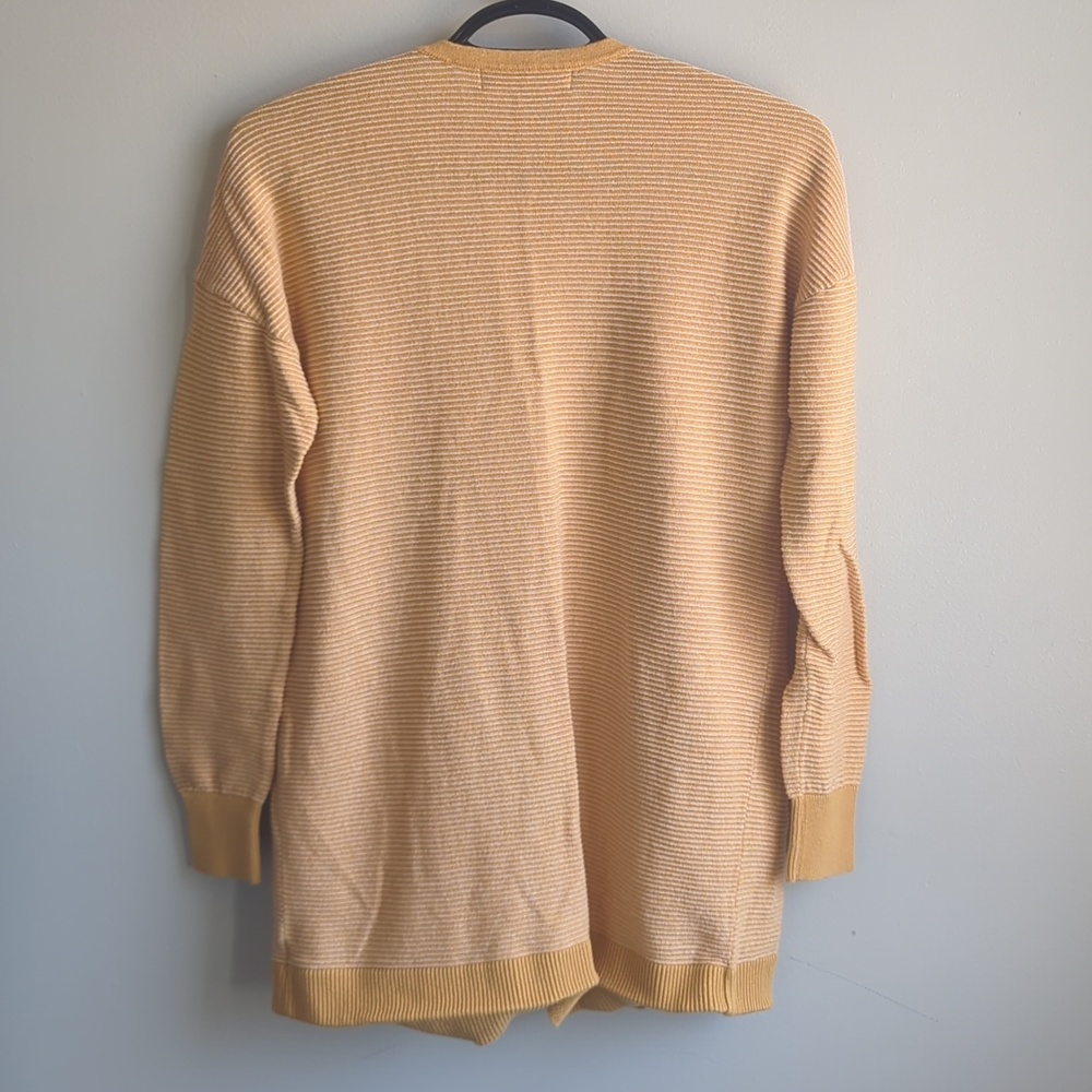 Marled Reunited. Open-Front Ribbed Cardigan In Yellow. Size XS. - Picture 5 of 9